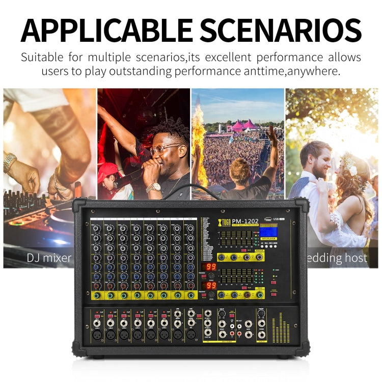 XTUGA PM1202 900W 10 canali Stage Power Mixer 24Bit Multil-FX Processor Dual 99 DSP Effetto DJ Amplificatore, PM1202