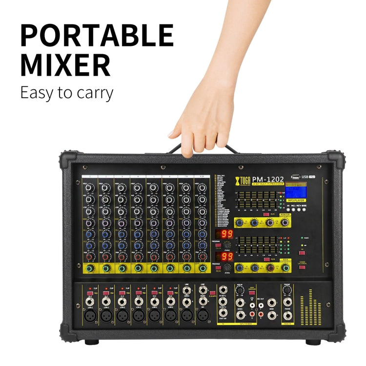 XTUGA PM1202 900W 10 canali Stage Power Mixer 24Bit Multil-FX Processor Dual 99 DSP Effetto DJ Amplificatore, PM1202