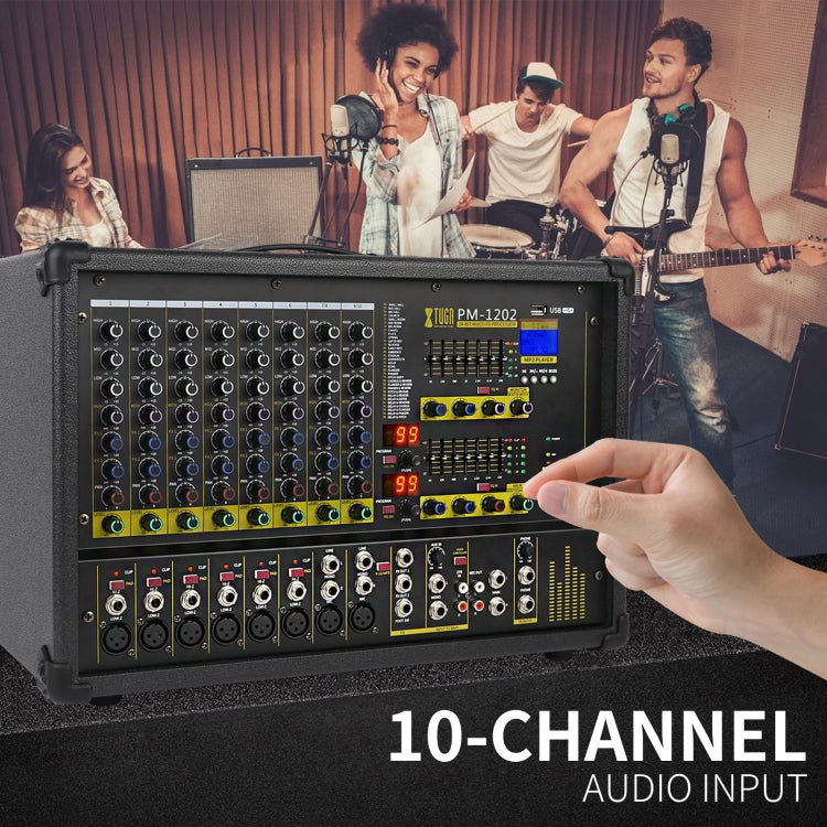 XTUGA PM1202 900W 10 canali Stage Power Mixer 24Bit Multil-FX Processor Dual 99 DSP Effetto DJ Amplificatore, PM1202