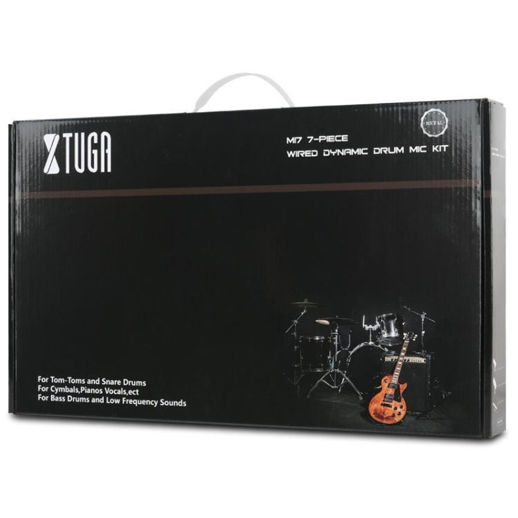 XTUGA MI7-G 7-Piece Wired Dynamic Drum Mic Kit Kick Bass Tom/Snare Set microfono per piatti, MI7-G