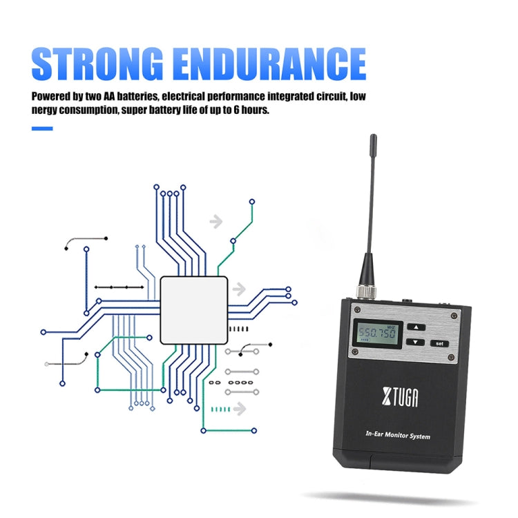 XTUGA IEM1100 UHF Wireless Stage Singer In-Ear Monitor System Ricevitore BodyPack singolo
