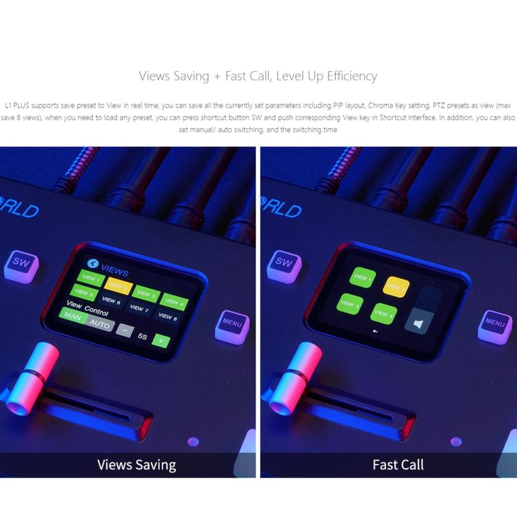 FEELWORLD L1 PLUS Mixer video multi-camera Touch Screen Controllo PTZ Switcher streaming veloce USB3.0, L1 PLUS