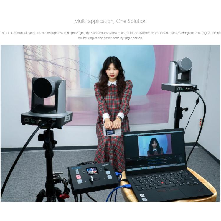 FEELWORLD L1 PLUS Mixer video multi-camera Touch Screen Controllo PTZ Switcher streaming veloce USB3.0, L1 PLUS