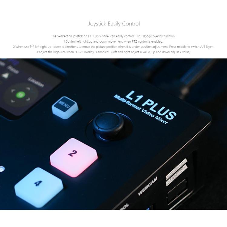 FEELWORLD L1 PLUS Mixer video multi-camera Touch Screen Controllo PTZ Switcher streaming veloce USB3.0, L1 PLUS