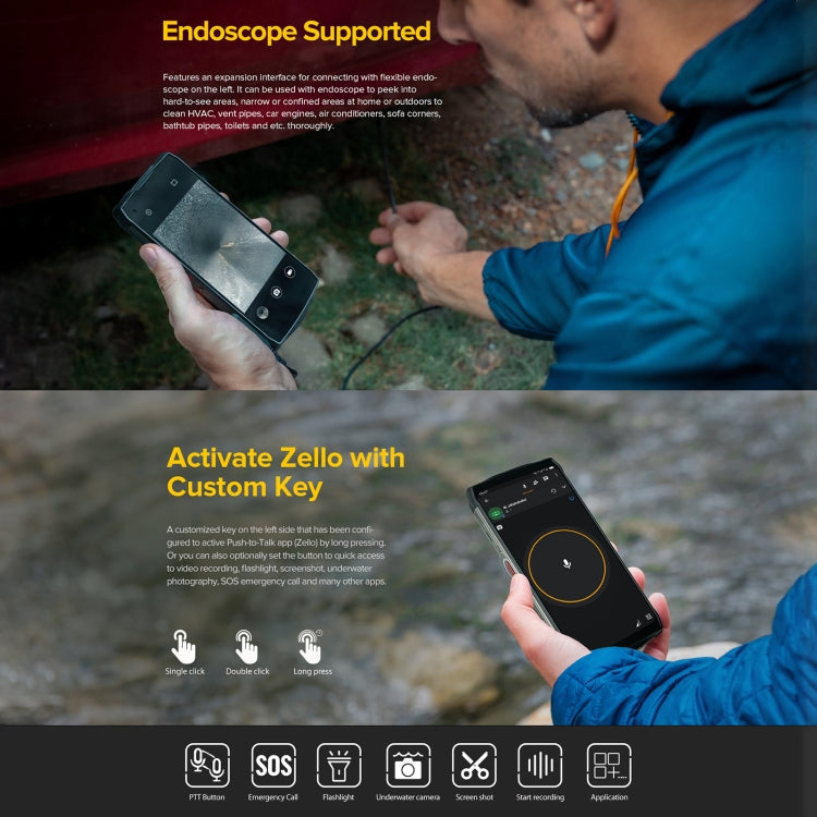 Quad fotocamere posteriori, IP68/IP69K impermeabile antipolvere antiurto, Face ID e identificazione delle impronte digitali, batteria da 13200 mAh, Android 11 MTK Helio G95 Octa Core da 6,81 pollici fino a 2,05 GHz, Rete: 4G, OTG, NFC, 8GB+256GB