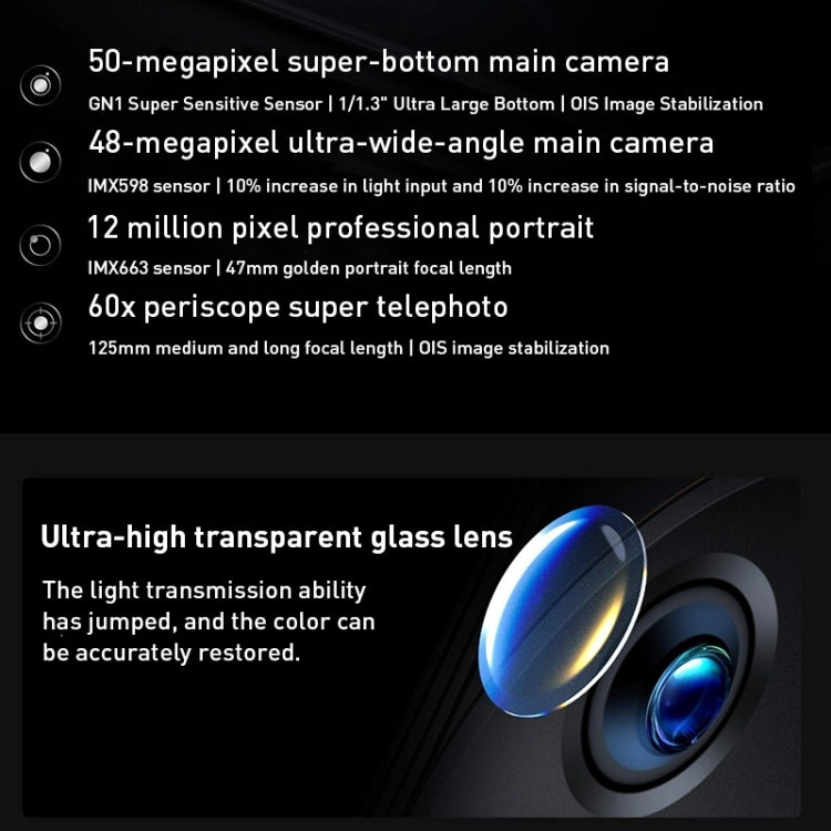 Quad fotocamere posteriori, identificazione delle impronte digitali a ultrasuoni dello schermo, batteria da 5000 mAh, 7,0 pollici Android 12.0 OriginOS Ocean Qualcomm Snapdragon 8 Gen1 Octa Core fino a 3,0 GHz, NFC, OTG, Rete: 5G, 12GB+512GB