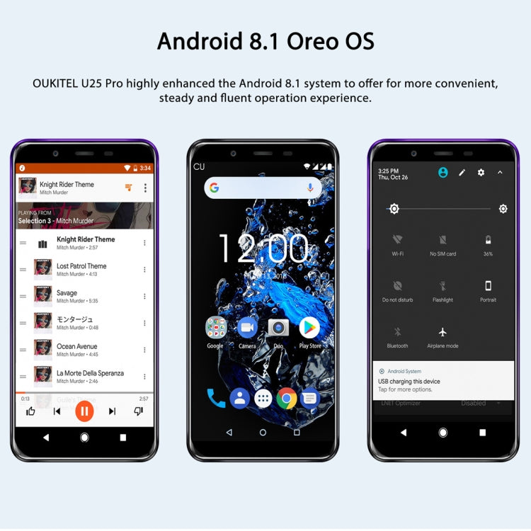 Doppia fotocamera posteriore, identificazione delle impronte digitali, Android 8.1 MTK6750T Octa Core da 5,5 pollici fino a 1,5 GHz, Rete: 4G, doppia SIM, OTG, OTA
