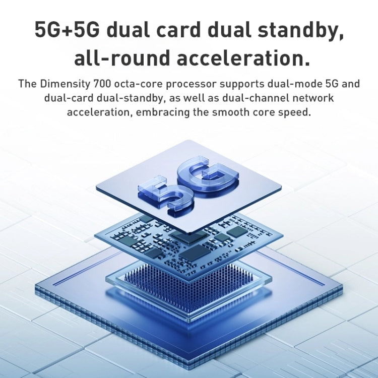 Doppia fotocamera posteriore, identificazione delle impronte digitali laterale, batteria da 6000 mAh, 6,58 pollici Android 11.0 OriginOS 1.0 Dimensity 700 Octa Core fino a 2,2 GHz, OTG, Rete: 5G, 6GB+128GB