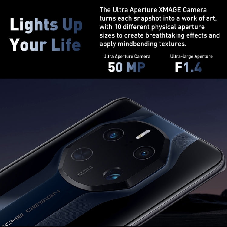 Tripla fotocamera posteriore + doppia fotocamera frontale, identificazione delle impronte digitali sullo schermo, HarmonyOS 3.0 Qualcomm Snapdragon 8+ Gen1 4G Octa Core fino a 3,2 GHz, rete: 4G, OTG, NFC, non supporta Google Play, Mate 50 RS 512GB