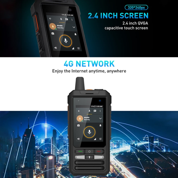 Impermeabile Antipolvere Antiurto, Batteria da 5300mAh, Android 8.1 Qualcomm MSM8909 Quad Core da 2,4 pollici fino a 1,1GHz, Rete: 4G, Doppia SIM, PPT, SOS, F80