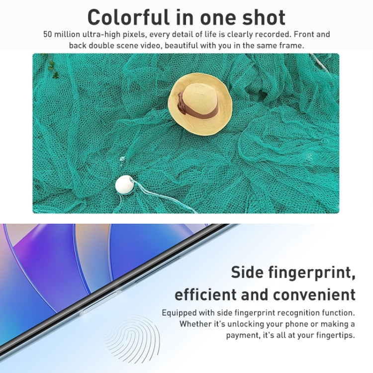 Doppia fotocamera posteriore, identificazione delle impronte digitali laterale, batteria da 6000 mAh, Magic UI 6.1 da 6,74 pollici (Android 12) MediaTek Dimensity 700 Octa Core fino a 2,2 GHz, Rete: 5G, Non supporta Google Play, 8GB+256GB