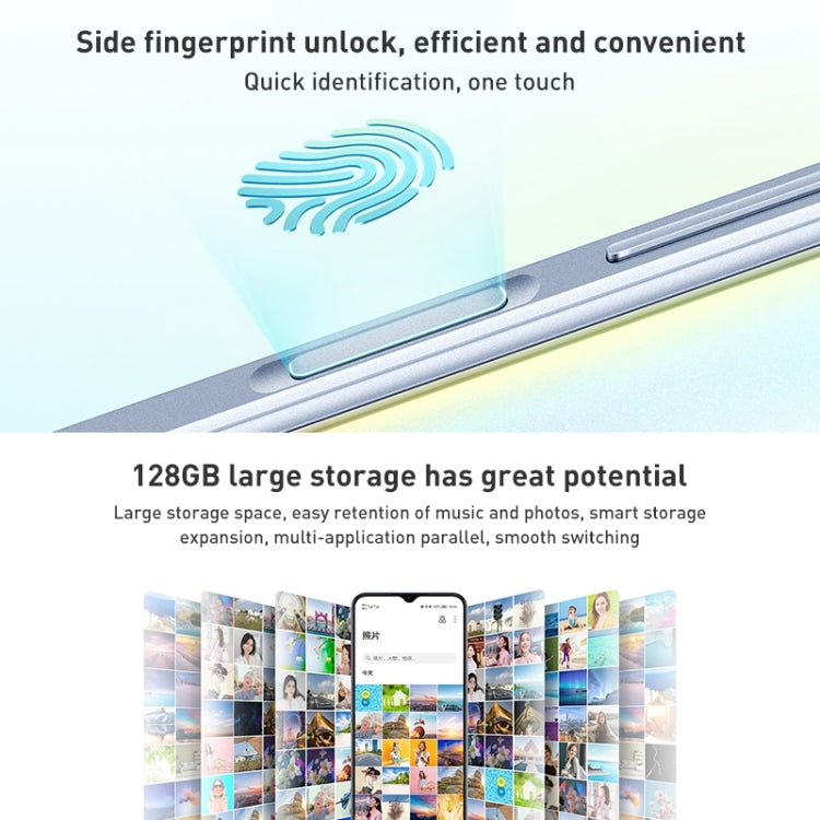 Doppia fotocamera posteriore, identificazione delle impronte digitali laterale, batteria da 5000 mAh, Magic UI 5.0 da 6,5 pollici (Android R) Qualcomm Snapdragon 480 Plus Octa Core fino a 2,2 GHz, Rete: 5G, Non supporta Google Play, 8GB+128GB