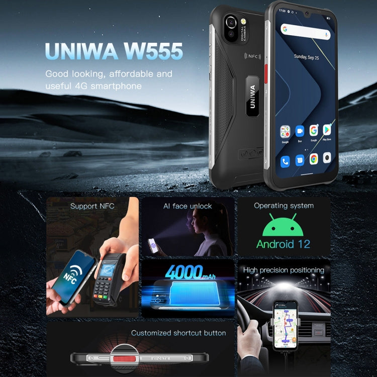 Doppia fotocamera posteriore, IP68 impermeabile antipolvere antiurto, Android 12.0 MTK6761 Quad Core da 5,71 pollici fino a 2,0 GHz, Rete: 4G, NFC, OTG, versione globale