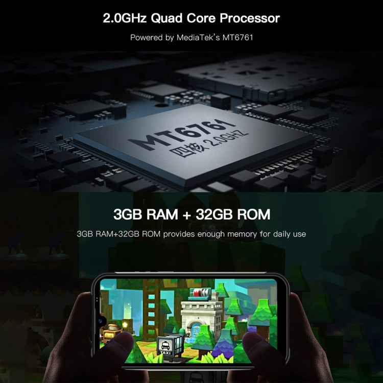 Doppia fotocamera posteriore, IP68 impermeabile antipolvere antiurto, Android 12.0 MTK6761 Quad Core da 5,71 pollici fino a 2,0 GHz, Rete: 4G, NFC, OTG, versione globale