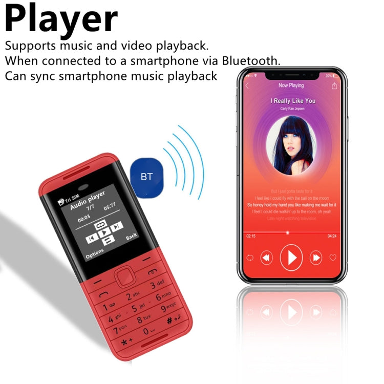 1,33 pollici, MTK6261D, 21 tasti, supporto Bluetooth, FM, suono magico, registrazione automatica delle chiamate, GSM, tripla SIM, Russian Key