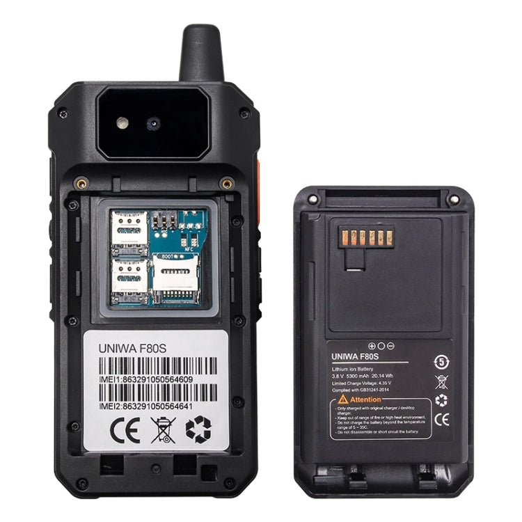 Impermeabile Antipolvere Antiurto, Batteria 5300mAh, Android 10 Spreadtrum SL8541E Quad Core da 2,4 pollici fino a 1,4GHz, Rete: 4G, Doppia SIM, PoC, SOS, F80S
