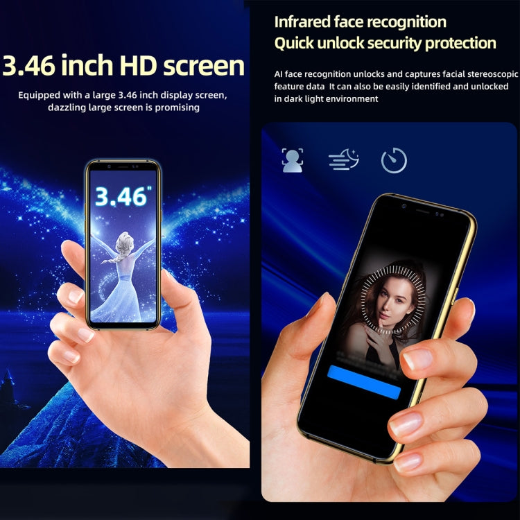 Riconoscimento facciale a infrarossi, 3,46 pollici Android 6.0 MTK6737 Quad Core fino a 1,1 GHz, BT, WiFi, FM, Rete: 4G, GPS, Doppia SIM, 3GB+32GB