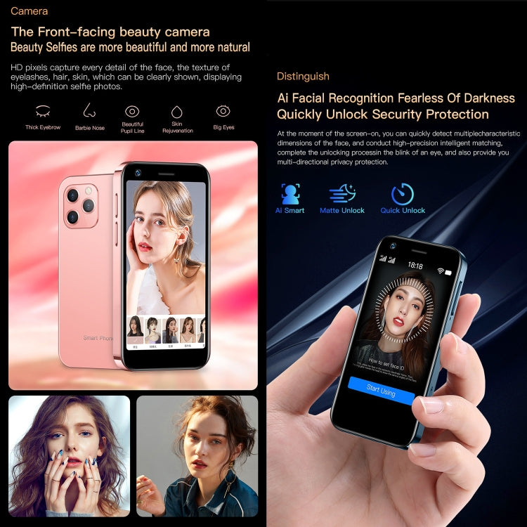 Riconoscimento facciale, Android 10.0 MTK6750 Octa Core da 3,0 pollici, Bluetooth, WiFi, FM, OTG, Rete: 4G, Doppia SIM, Supporto Google Play, 2GB+16GB