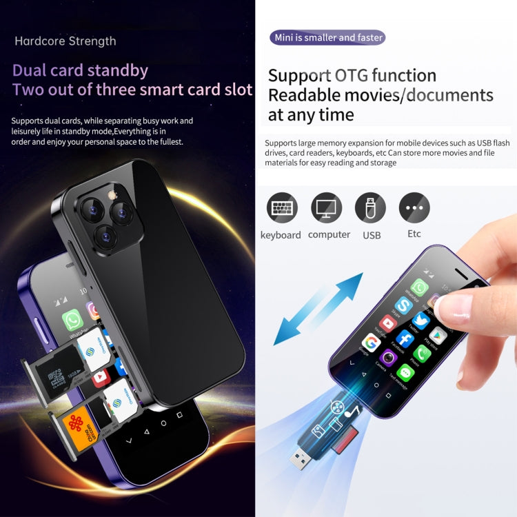 Riconoscimento facciale, Android 9.0 MTK6739CW da 3,0 pollici Quad Core fino a 1,28 GHz, OTG, Rete: 4G, Dual SIM, Supporto Google Play, 3GB+32GB