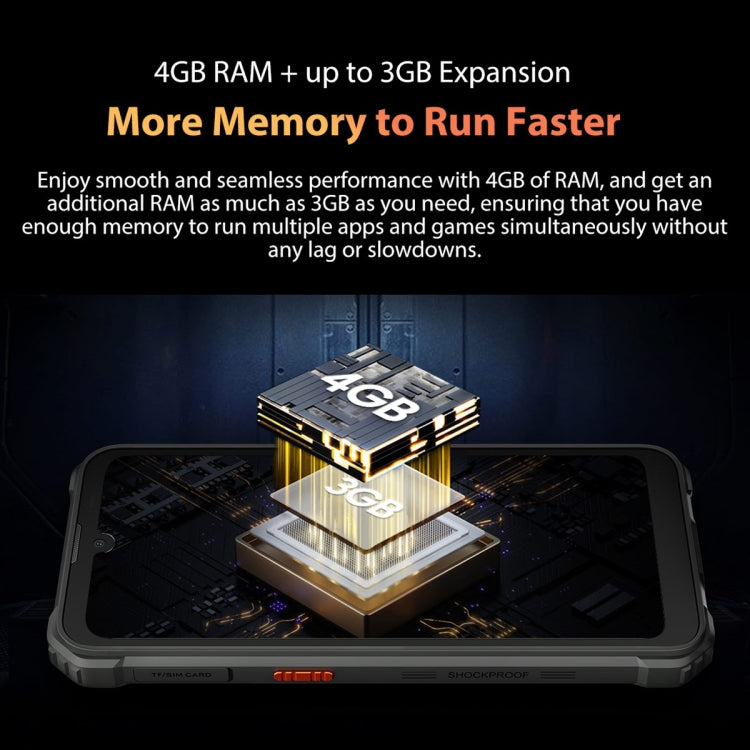 IP68/IP69K/MIL-STD-810H, Face Unlock, Batteria da 6580 mAh, 6,1 pollici Android 12 MTK6765 Helio P35 Octa Core fino a 2,3 GHz, Rete: 4G, OTG, NFC, Dual SIM, BV5300 Pro, 4GB+64GB