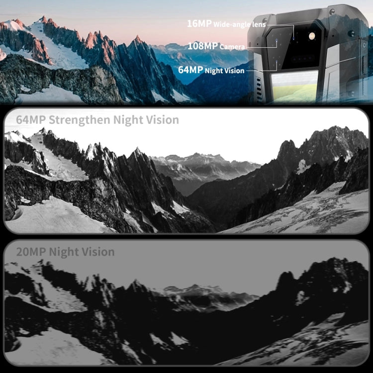 Impermeabile antipolvere antiurto, identificazione dell'impronta digitale laterale, batteria da 15500 mAh, 6,79 pollici Android 13 MTK6789 Octa Core fino a 2,2 GHz, rete: 4G, NFC, versione globale, Tank 2