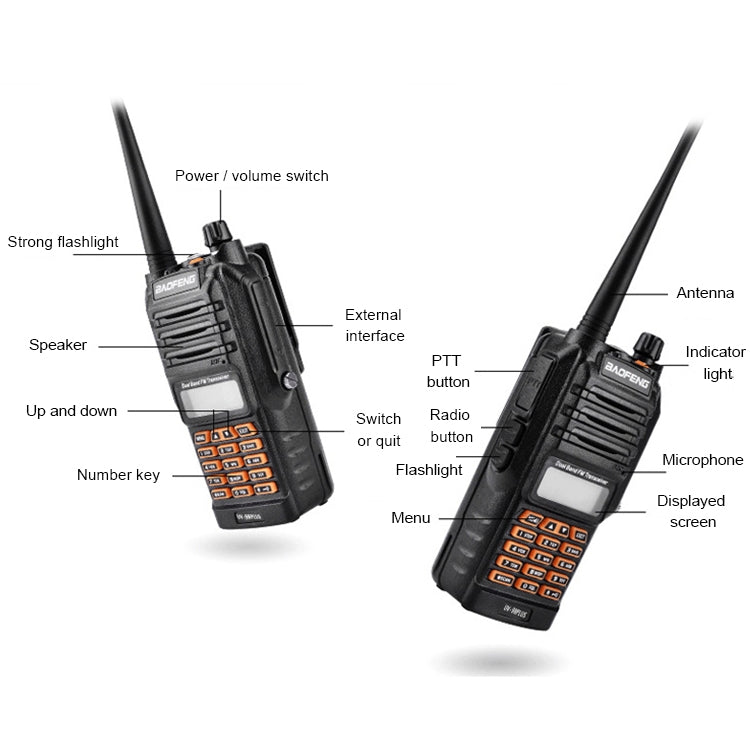 BaoFeng BF-UV9Rplus 16W Waterproof Dual Band Portable Radio Antenna Walkie Talkie, US Plug, BF-UV9Rplus US Plug