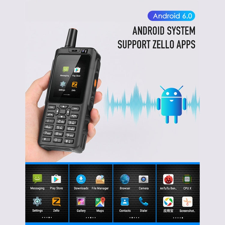 IP65 impermeabile antipolvere antiurto, batteria da 4000 mAh, Android 6.0 MTK6737 Quad Core da 2,4 pollici, rete: 4G, PTT, F40