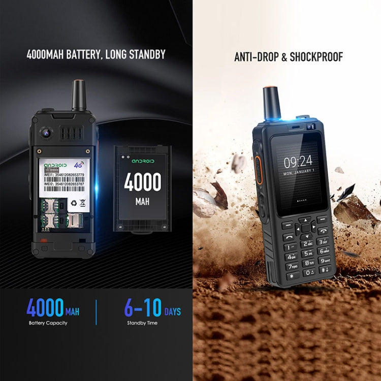 IP65 impermeabile antipolvere antiurto, batteria da 4000 mAh, Android 6.0 MTK6737 Quad Core da 2,4 pollici, rete: 4G, PTT, F40