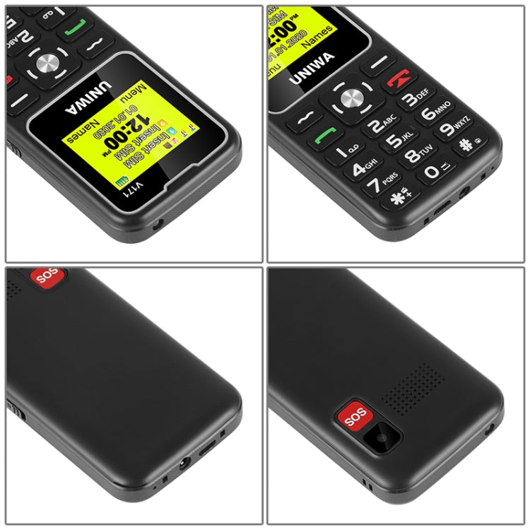 Batteria da 1,77 pollici, 1000 mAh, 21 tasti, supporto Bluetooth, FM, MP3, MP4, GSM, doppia SIM, con base di aggancio