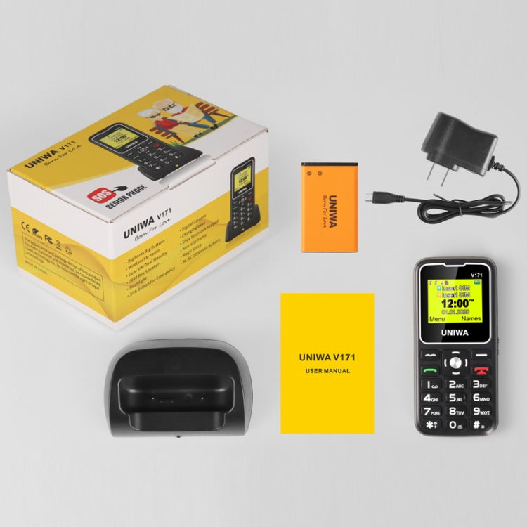 Batteria da 1,77 pollici, 1000 mAh, 21 tasti, supporto Bluetooth, FM, MP3, MP4, GSM, doppia SIM, con base di aggancio