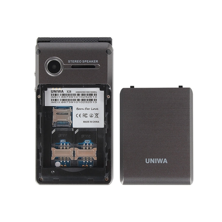 2,8 pollici + 1,77 pollici, MT6261D, supporto Bluetooth, FM, SOS, GSM, doppia SIM