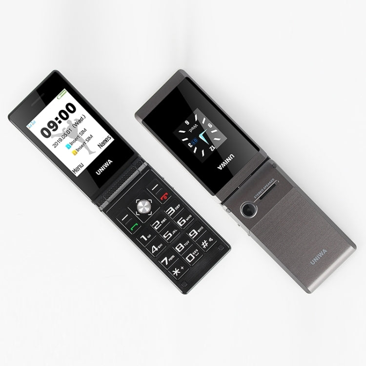 2,8 pollici + 1,77 pollici, MT6261D, supporto Bluetooth, FM, SOS, GSM, doppia SIM