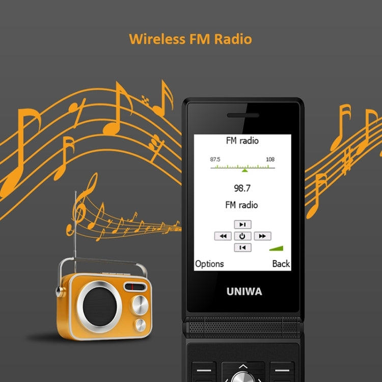 2,8 pollici + 1,77 pollici, MT6261D, supporto Bluetooth, FM, SOS, GSM, doppia SIM