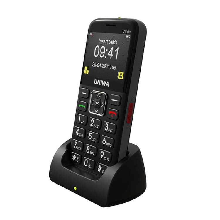 2,31 pollici, UNISOC TIGER T117, batteria 1800mAh, 21 tasti, supporto BT, FM, MP3, MP4, SOS, torcia, rete: 4G, con base docking
