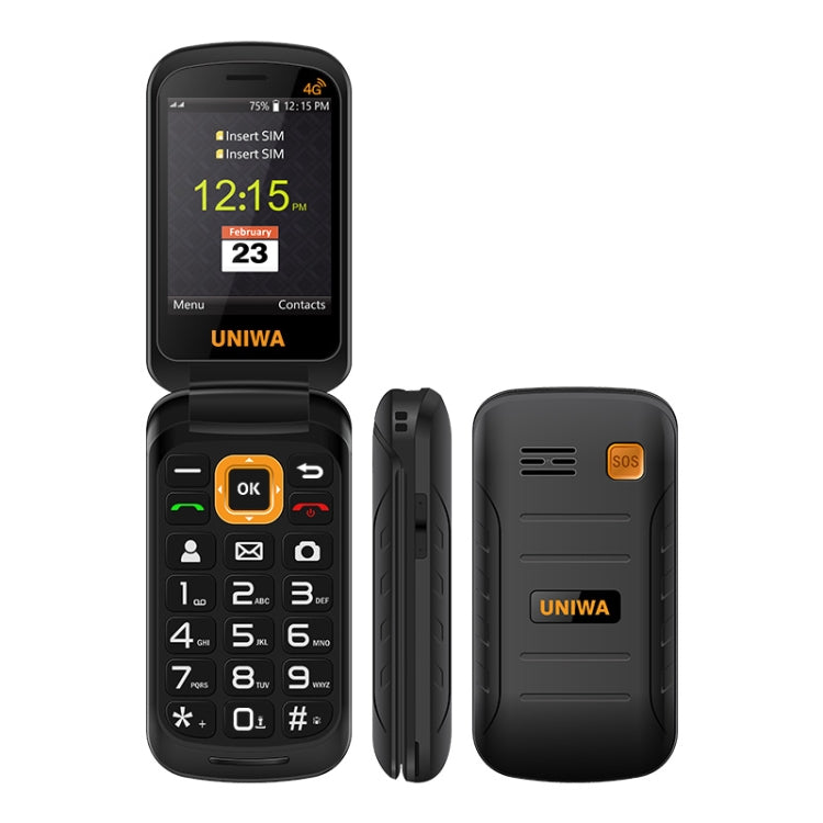2,8 pollici + 1,77 pollici, UNISOC Tiger T107, supporto Bluetooth, FM, rete: 4G, SOS, con base dock di ricarica