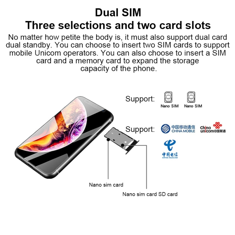 Face ID e identificazione delle impronte digitali, 3,4 pollici, Android 8.1 MTK6739V/WA Quad Core fino a 1,28 GHz, Rete: 4G, Doppia SIM, Supporta Google Play, 3GB+32GB