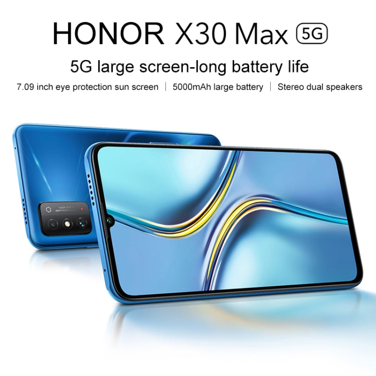 Doppia fotocamera posteriore, identificazione delle impronte digitali laterale, batteria da 5000 mAh, Magic UI 5.0 (Android R) da 7,09 pollici Dimensity 900 Octa Core fino a 2,4 GHz, Rete: 5G, NFC, Non supporta Google Play, X30 Max 5G 8GB+256GB