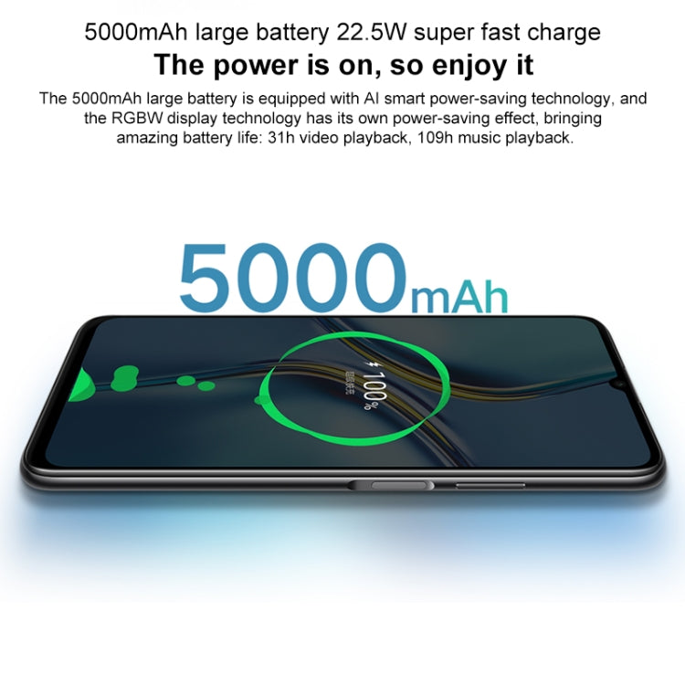 Doppia fotocamera posteriore, identificazione delle impronte digitali laterale, batteria da 5000 mAh, Magic UI 5.0 (Android R) da 7,09 pollici Dimensity 900 Octa Core fino a 2,4 GHz, Rete: 5G, NFC, Non supporta Google Play, X30 Max 5G 8GB+256GB