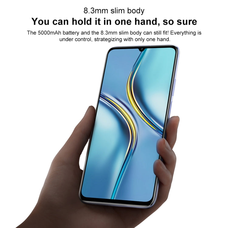 Doppia fotocamera posteriore, identificazione delle impronte digitali laterale, batteria da 5000 mAh, Magic UI 5.0 (Android R) da 7,09 pollici Dimensity 900 Octa Core fino a 2,4 GHz, Rete: 5G, NFC, Non supporta Google Play, X30 Max 5G 8GB+256GB