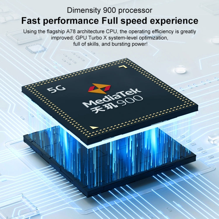 Doppia fotocamera posteriore, identificazione delle impronte digitali laterale, batteria da 5000 mAh, Magic UI 5.0 (Android R) da 7,09 pollici Dimensity 900 Octa Core fino a 2,4 GHz, Rete: 5G, NFC, Non supporta Google Play, X30 Max 5G 8GB+256GB