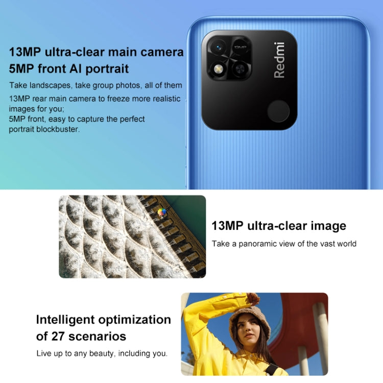 Batteria da 5000 mAh, Identificazione del volto, MIUI 12.5 MTK Helio G25 Octa Core da 6,53 pollici fino a 2,0 GHz, Rete: 4G, Doppia SIM, Supporto Google Play, 4GB+64GB