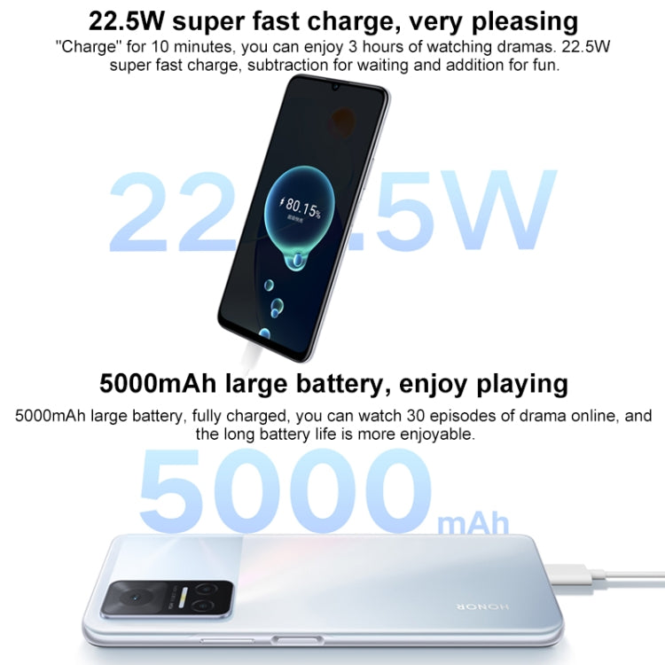 Tripla fotocamera posteriore, identificazione delle impronte digitali laterale, batteria da 5000 mAh, Magic UI 5.0 da 6,74 pollici (Android 11) MediaTek Dimensity 700 Octa Core fino a 2,2 GHz, rete: 5G, OTG, non supporta Google Play, 8GB+128GB