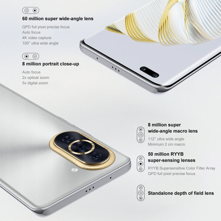 Tripla fotocamera posteriore + doppia fotocamera frontale, identificazione delle impronte digitali sullo schermo, HarmonyOS 2 Qualcomm Snapdragon 778G 4G Octa Core da 6,78 pollici fino a 2,42 GHz, rete: 4G, OTG, NFC, non supporta Google Play