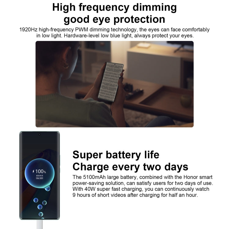 Doppia fotocamera posteriore, identificazione delle impronte digitali sullo schermo, batteria da 5100 mAh, Magic UI 6.1 da 6,67 pollici / Android 12 Snapdragon 695 Octa Core fino a 2,2 GHz, rete: 5G, OTG, non supporta Google Play, 8GB+128GB