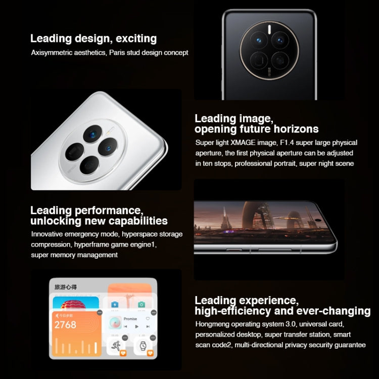 Doppia fotocamera posteriore, identificazione delle impronte digitali sullo schermo, HarmonyOS 3.0 Qualcomm Snapdragon 778G 4G Octa Core da 6,7 pollici fino a 2,42 GHz, rete: 4G, OTG, NFC, non supporta Google Play, Mate 50E 256GB