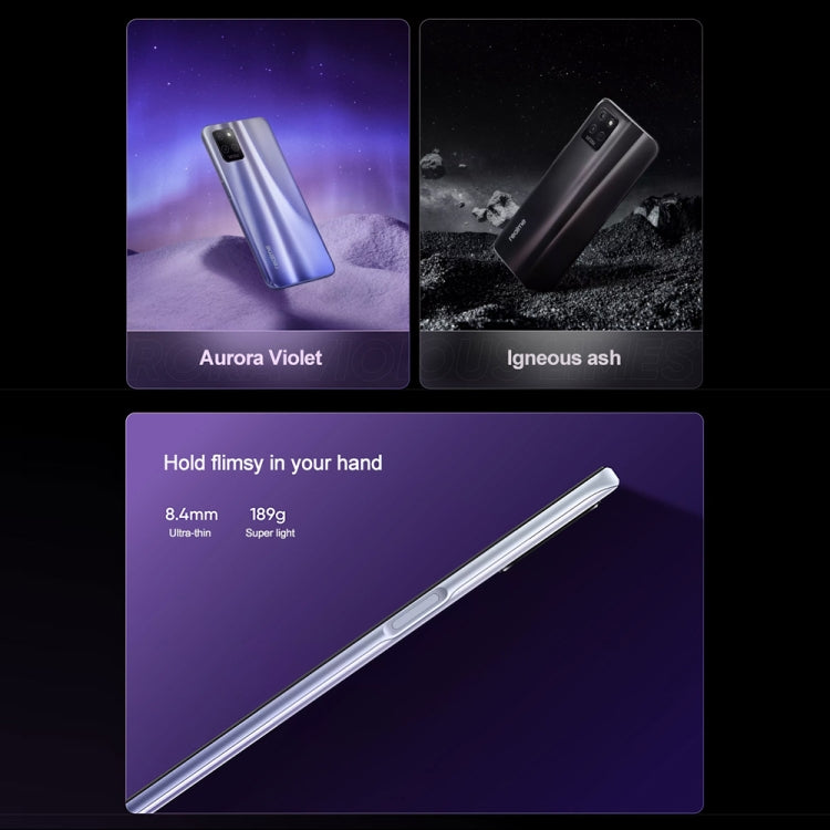 Doppia fotocamera posteriore, identificazione delle impronte digitali laterale, batteria da 5000 mAh, Realme UI 2.0 da 6,5 pollici / Android 11 MediaTek Dimensity 810 Octa Core fino a 2,4 GHz, Rete: 5G, Supporto Google Play, 4GB+128GB
