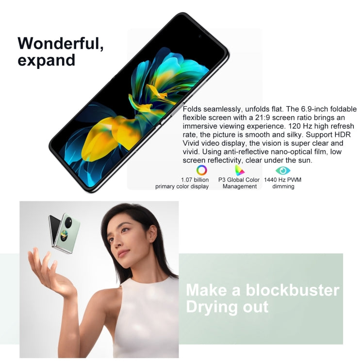 Doppia fotocamera posteriore, identificazione delle impronte digitali laterale, HarmonyOS 3.0 Snapdragon 778G Octa Core da 6,9 pollici + 1,04 pollici, rete: 4G, OTG, NFC, non supporta Google Play, 256GB Blue, 256GB Mint Green, 256GB Obsidian Black
