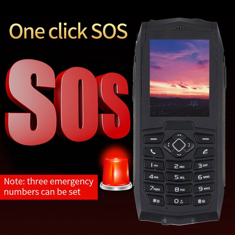 IP68 Impermeabile Antipolvere Antiurto, 2,4 pollici, MTK6261D, Batteria 2000mAh, SOS, FM, Doppia SIM