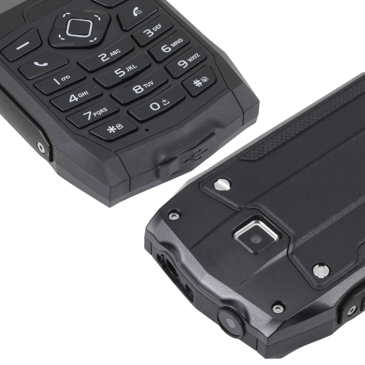 IP68 impermeabile, antipolvere, antiurto, 2,4 pollici, MTK6261D, batteria da 2000 mAh, altoparlante, FM, rete: 2G, doppia SIM
