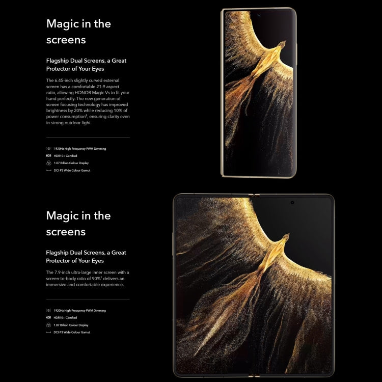 Tripla fotocamera posteriore, identificazione delle impronte digitali laterale, Magic UI 7.0 da 7,9 pollici + 6,45 pollici Android 12 Qualcomm Snapdragon 8+ Gen 1 Octa Core fino a 3,0 GHz, Rete: 5G, OTG, NFC, Non supporta Google Play